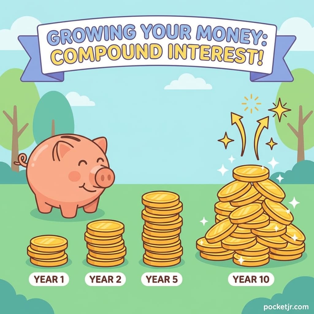 The magic of compound interest - money growing over time